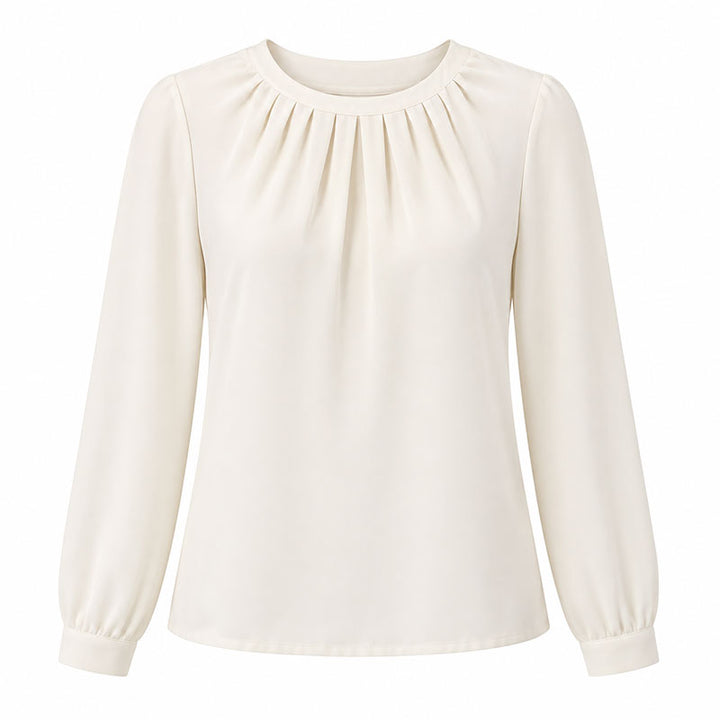 Alba Blusa de Cuello Plisado